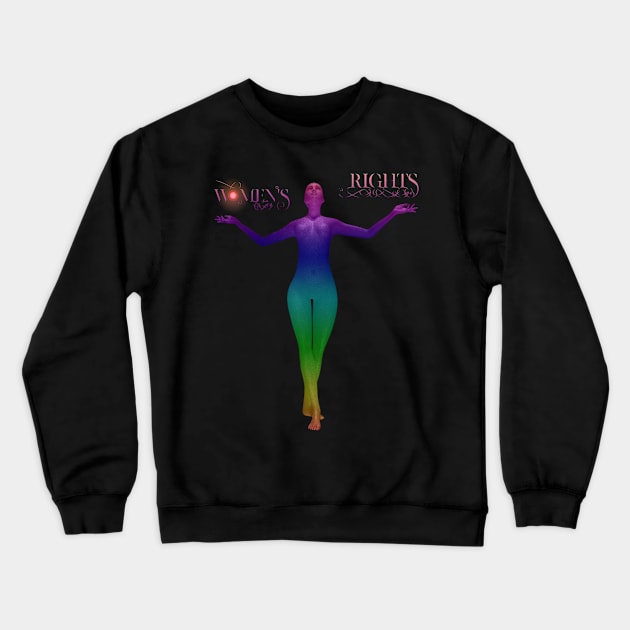 Womens Rights Rainbow Pride Crewneck Sweatshirt by neogu